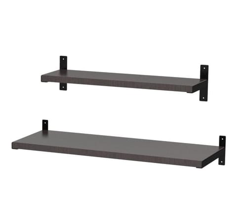 Gr-205-cg kitchenette shelf brackets gemini/ black / 2 shelves with 2 pairs of brackets