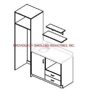 Gemini lh-74w kitchenette & lower microwave, gemini - no counter top or sink/facuet