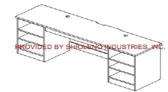 Gemini 92w desk with lh/rh pedestal shelf, gemini