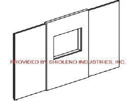 Gemini tv wall panel @ 67w / 3-sections oal 67wx46h