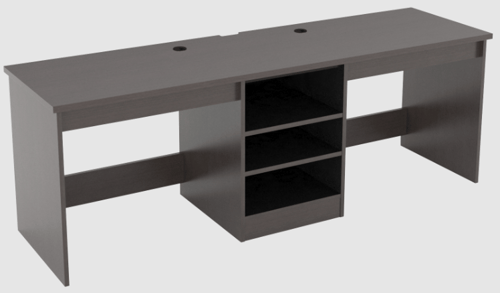 85w Double Desk w Center Shelves