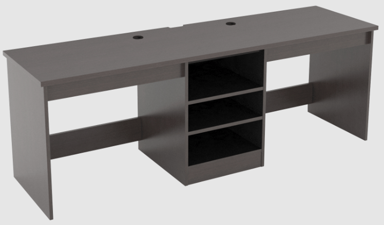 85w Double Desk w Center Shelves