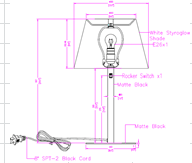 Lighting m6 gemini guestroom table lamp