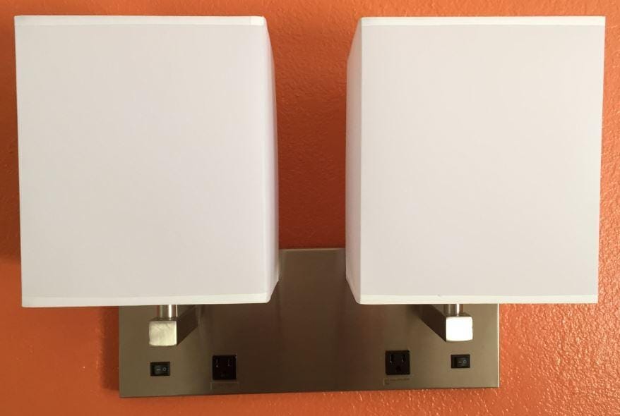 Lighting wall light fixture double arm