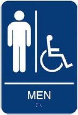 Ada men's washroom sign w/ wheel chair access