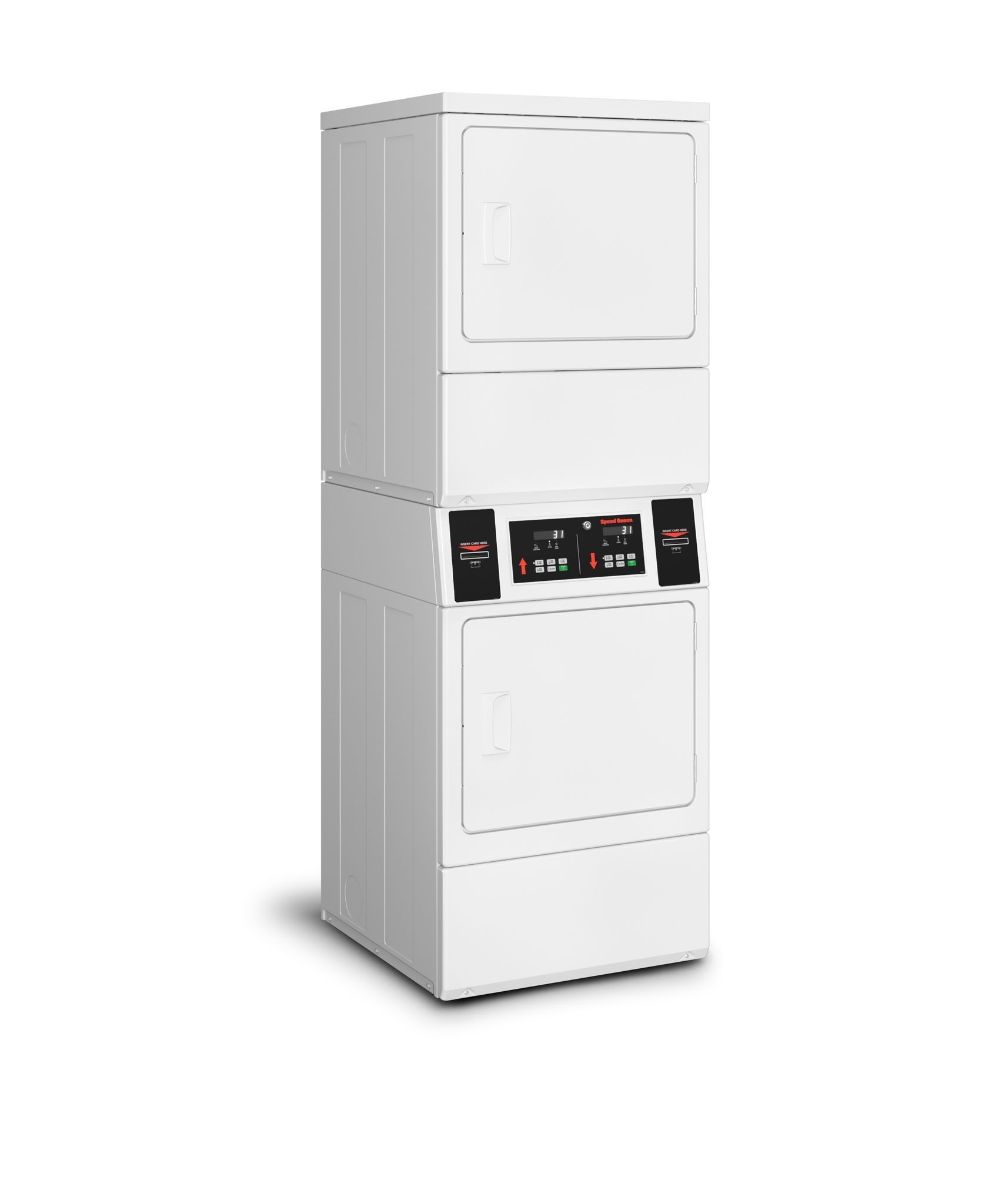 Stacked dryer - front controls - gas - prep for card