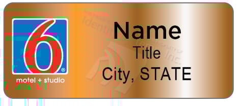 Bronze 3 Lines Engraved Badge with Magnet