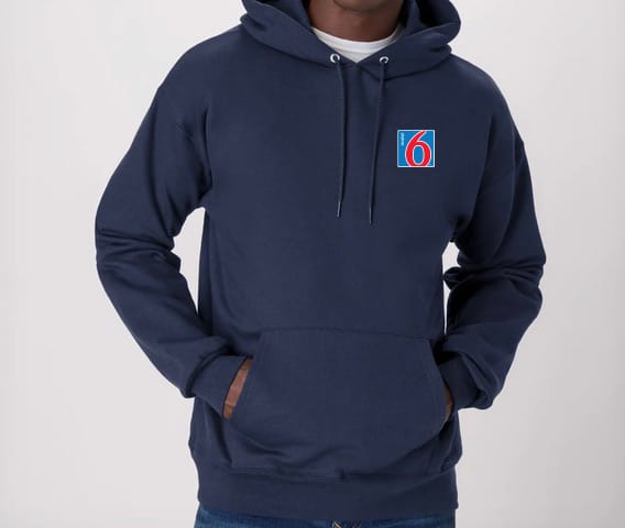 Motel 6 Embroidered Hoodie Size Small