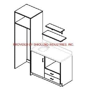 Gemini lh-74w kitchenette & lower microwave, gemini - no counter top or sink/facuet