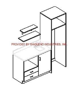 Gemini 74w kitchenette & lower microwave, gemini - no counter top or sink/facuet