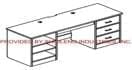 Gemini 92w open desk w/lh ped shelf & rh drawers  / gemini