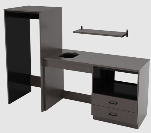 ADA Kitchenette w RH lower MW, LH fridge