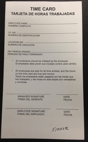 Pod - M6-O Time Cards Manual
