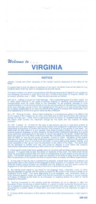 M6-O Law Card Virginia