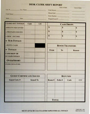 M6-O Desk Clerk Shift Repo