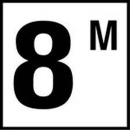 Depth Marker for in-ground Pool - Glass Overlay - "8 M"