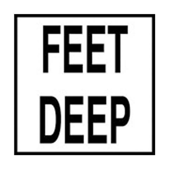 Depth Marker for in-ground Pool - Ceramic Smooth - "FEET DEEP"