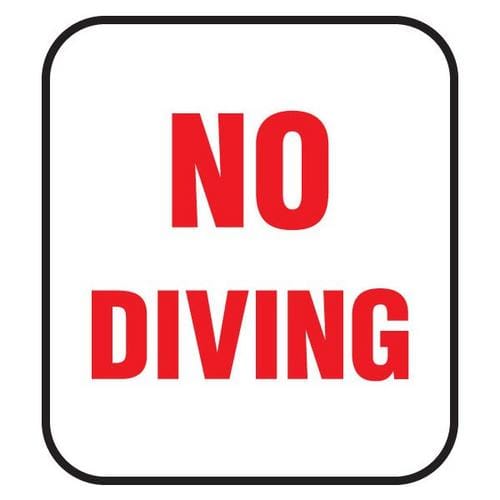 Depth Marker No Diving Vinyl