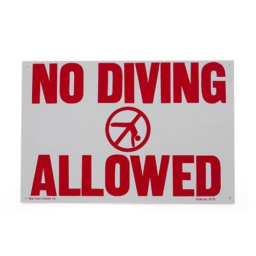 No Diving Allowed Sign