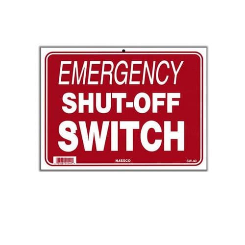 Emergency Shut Off 12 x 9